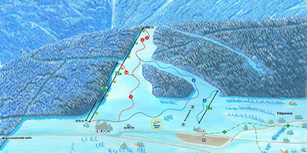 Mapa areálu Skipark Filipovice